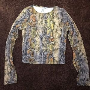 Long Sleeve Snake Print Top